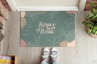 Deurmat binnen Home sweet home Groene achtergrond