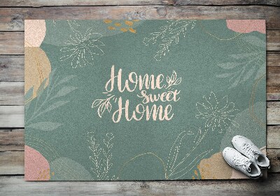 Deurmat binnen Home sweet home Groene achtergrond