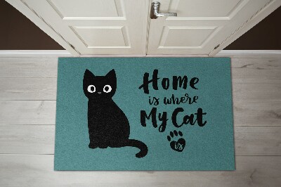 Deurmat binnen Home is where my cat is