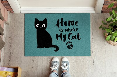 Deurmat binnen Home is where my cat is