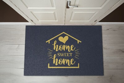 Inloopmat Home sweet home Blauwe achtergrond