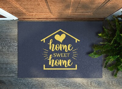 Inloopmat Home sweet home Blauwe achtergrond