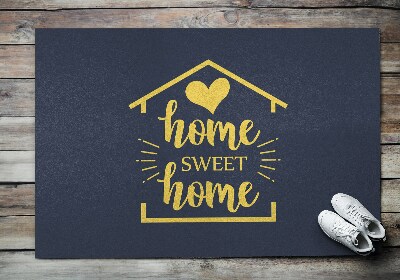 Inloopmat Home sweet home Blauwe achtergrond