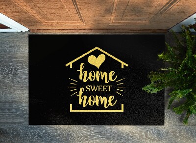 Inloopmat Home sweet home Zwarte achtergrond