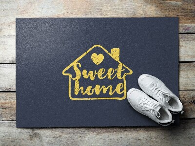 Inloopmat Sweet home Gele opschrift