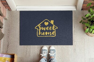 Inloopmat Sweet home Gele opschrift