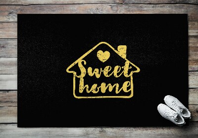 Inloopmat Sweet home Zwarte achtergrond