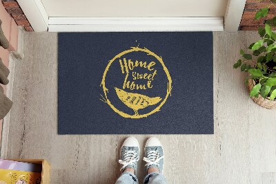 Deurmat Home sweet home Gele opschrift