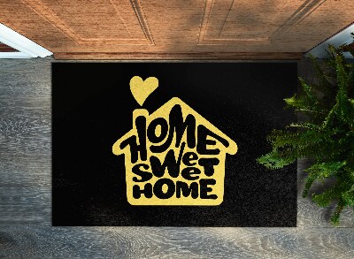 Deurmat Home sweet home Geel hart