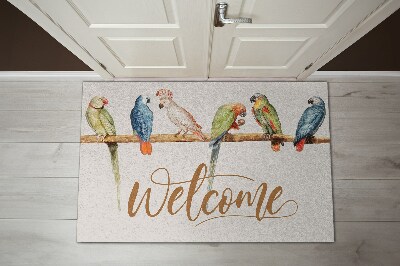 Inloopmat Welcome papegaaien