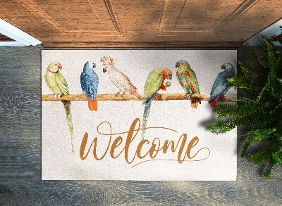 Inloopmat Welcome papegaaien