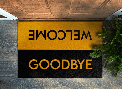 Inloopmat Welcome Goodbye Oranje kleur