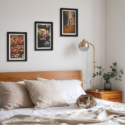 Gallery wall Vintage romantische bloemen, wijn en viool