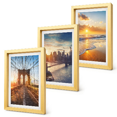 Set van ingelijste schilderijen Bruggen en zonsondergangen in het stedelijk landschap