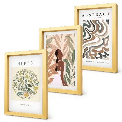 Galerijmuur boho-esthetiek met minimalistische posters in pasteltinten