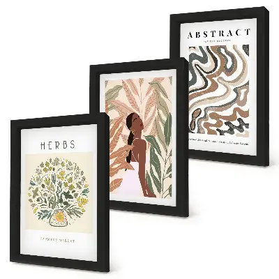 Galerijmuur boho-esthetiek met minimalistische posters in pasteltinten