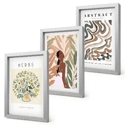 Galerijmuur boho-esthetiek met minimalistische posters in pasteltinten
