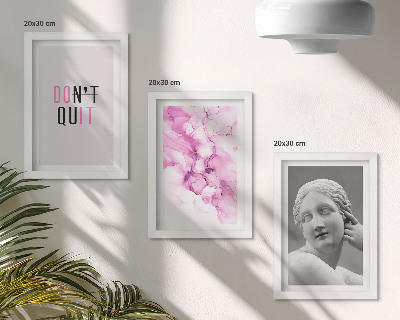 Gallery wall Abstracte aquarel, inspirerende slogan, oude sculptuur
