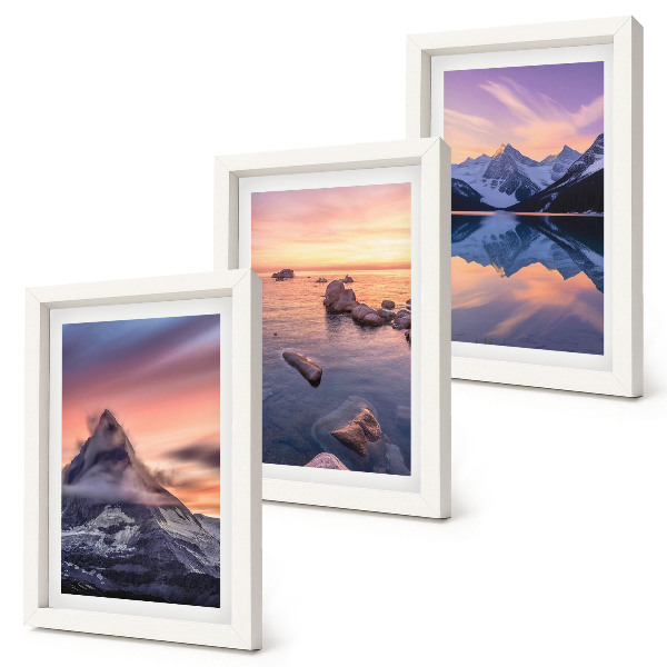Gallery wall Landschappen met bergen, meren en zonsondergangen