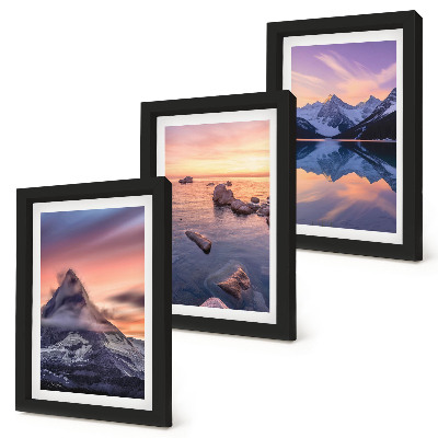 Gallery wall Landschappen met bergen, meren en zonsondergangen