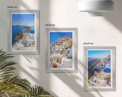 Gallery wall Landschapsarchitectuur van de stad Oia op Santorini, Griekenland