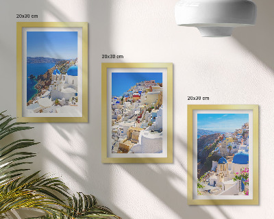 Gallery wall Landschapsarchitectuur van de stad Oia op Santorini, Griekenland