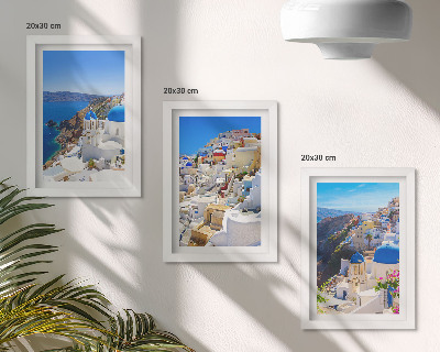 Gallery wall Landschapsarchitectuur van de stad Oia op Santorini, Griekenland