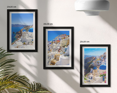 Gallery wall Landschapsarchitectuur van de stad Oia op Santorini, Griekenland