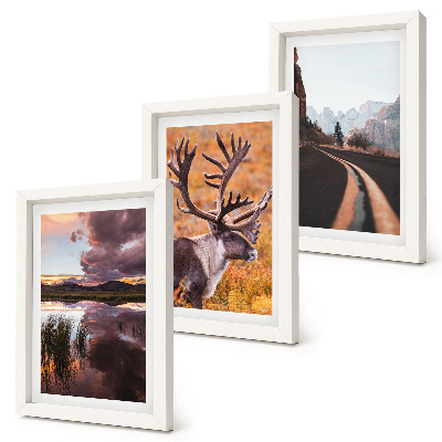Gallery wall Berglandschappen met rendieren en een weg in de natuur