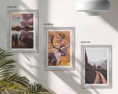 Gallery wall Berglandschappen met rendieren en een weg in de natuur