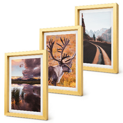 Gallery wall Berglandschappen met rendieren en een weg in de natuur