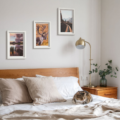 Gallery wall Berglandschappen met rendieren en een weg in de natuur