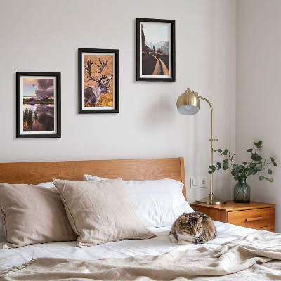 Gallery wall Berglandschappen met rendieren en een weg in de natuur