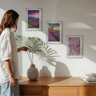 Gallery wall Landschap met lavendelvelden en zonsondergang