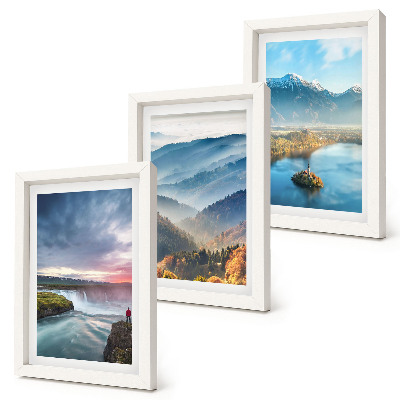 Gallery wall Schilderachtige berglandschappen en watervallen in de natuur.