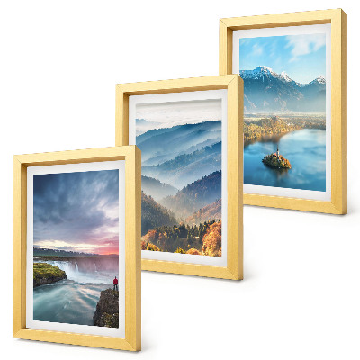 Gallery wall Schilderachtige berglandschappen en watervallen in de natuur.
