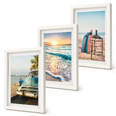 Gallery wall uitzicht op de zonsondergang boven de zee in Miami tijdens je vakantie