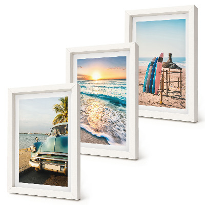 Gallery wall Uitzicht tijdens je vakantie in Miami op de zonsondergang boven de zee.
