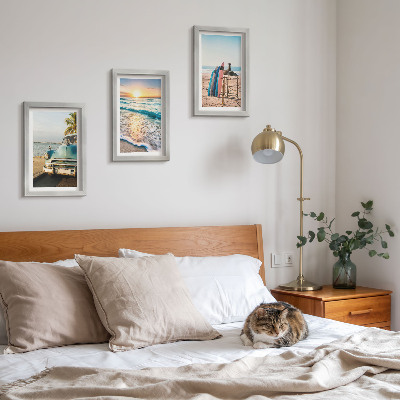 Gallery wall Uitzicht tijdens je vakantie in Miami op de zonsondergang boven de zee.