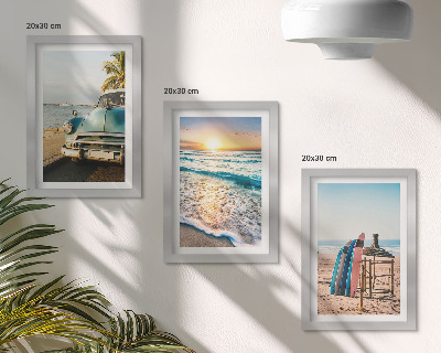 Gallery wall Uitzicht tijdens je vakantie in Miami op de zonsondergang boven de zee.
