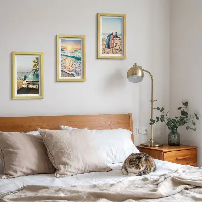 Gallery wall uitzicht op de zonsondergang boven de zee in Miami tijdens je vakantie