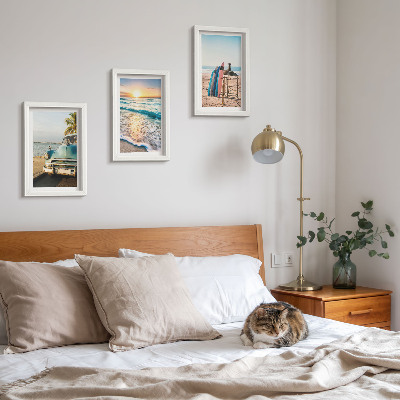 Gallery wall Uitzicht tijdens je vakantie in Miami op de zonsondergang boven de zee.