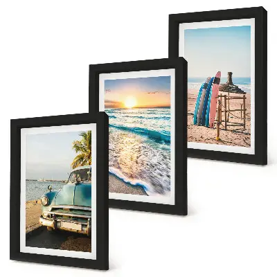 Gallery wall uitzicht op de zonsondergang boven de zee in Miami tijdens je vakantie