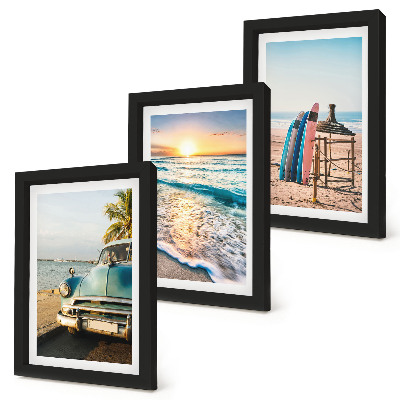 Gallery wall Uitzicht tijdens je vakantie in Miami op de zonsondergang boven de zee.