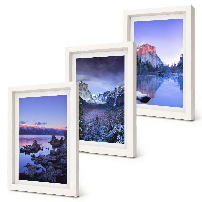 Gallery wall Berglandschappen bij schemering, uitzicht op het water