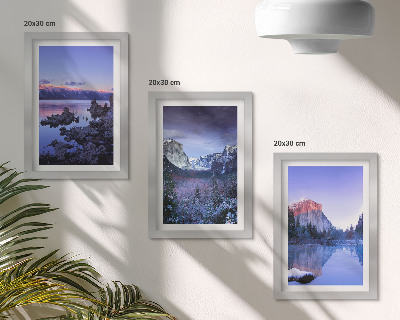 Gallery wall Berglandschappen bij schemering, uitzicht op het water