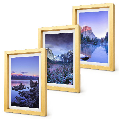 Gallery wall Berglandschappen bij schemering, uitzicht op het water