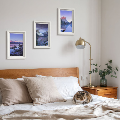 Gallery wall Berglandschappen bij schemering, uitzicht op het water