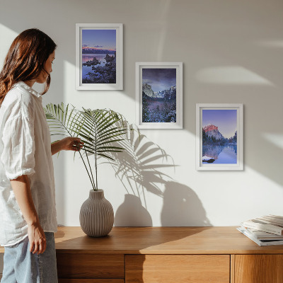 Gallery wall Berglandschappen bij schemering, uitzicht op het water