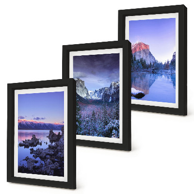 Gallery wall Berglandschappen bij schemering, uitzicht op het water